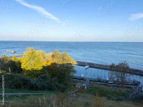 pier in the port of lohme, Rügen with Baltic Sea Germany in the background photo