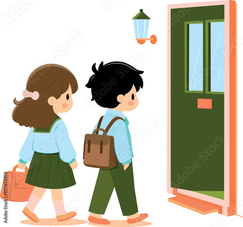 Children go to school independently