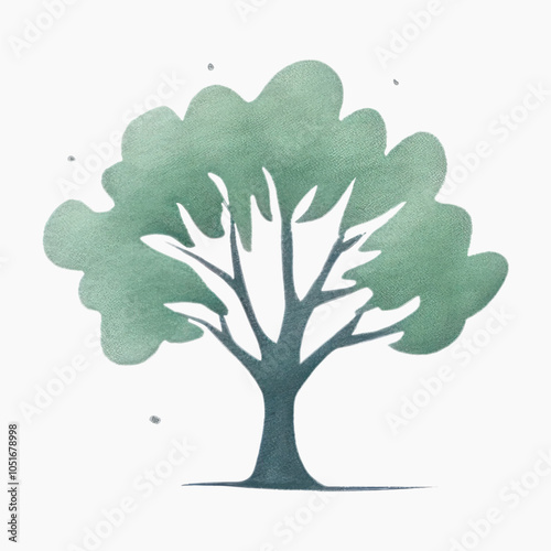 Stylized green tree illustration