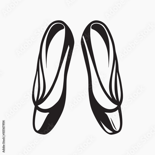 Elegant ballet shoes silhouette
