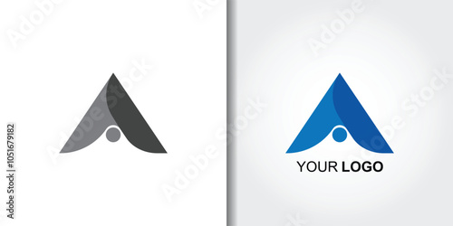 triangle letter a modern logo set
