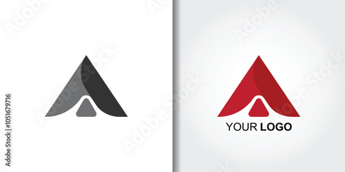 triangle letter a modern logo set