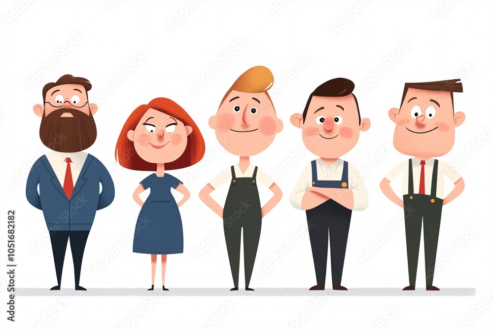 group of business people in a row isolated on white background group of business people in a row isolated on white background