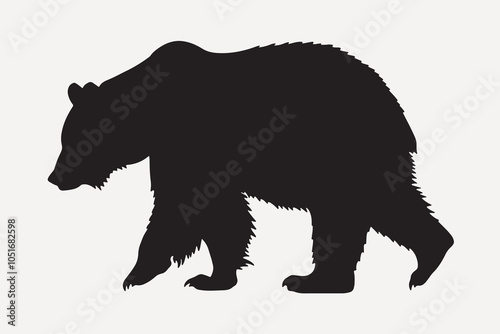 Black bear silhouette vector illustration