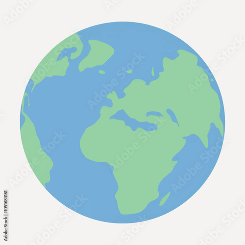 Simple flat earth globe illustration
