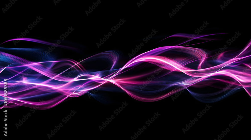 Abstract digital wave of neon lights flowing across a dark background, creating a vibrant and dynamic visual effect Abstract digital wave of neon lights flowing across a dark background, creating a vibrant and dynamic visual effect