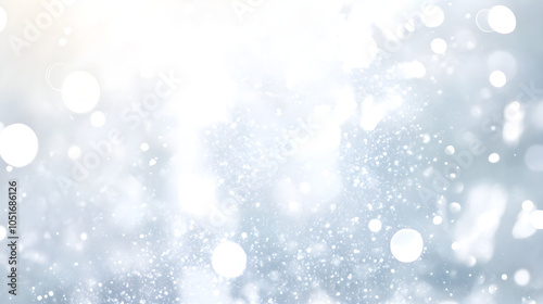 Close-up of white snow texture with subtle sparkles creating a serene and magical winter ambiance