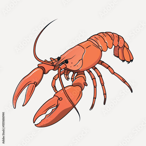 Detailed cartoon lobster illustration