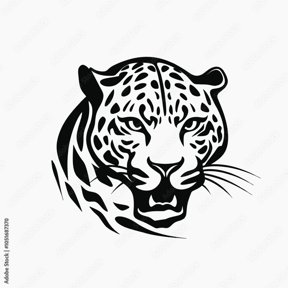 Obraz premium Bold leopard head illustration