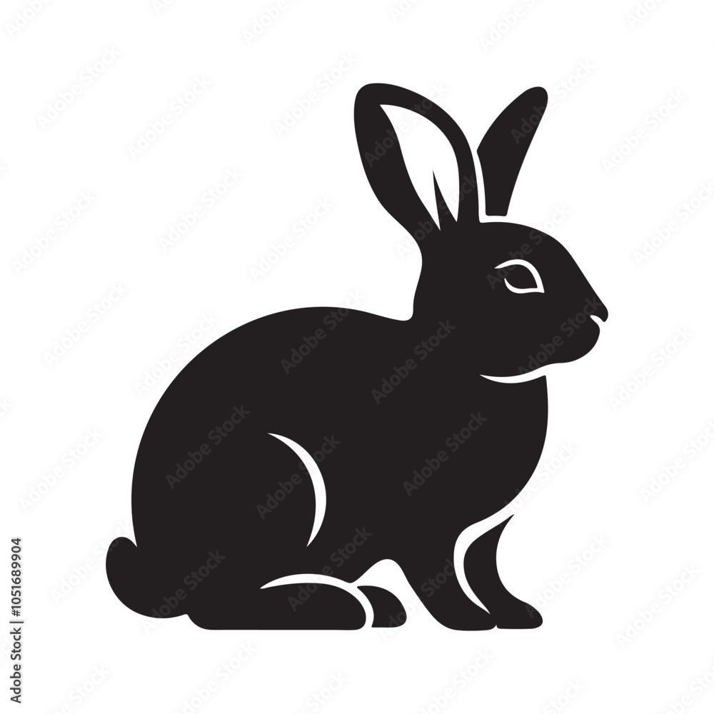 Fototapeta premium Rabbit Silhouette Vector Illustration