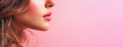 Elegant Beauty Profile Banner with Healthy Hair and Radiant Skin