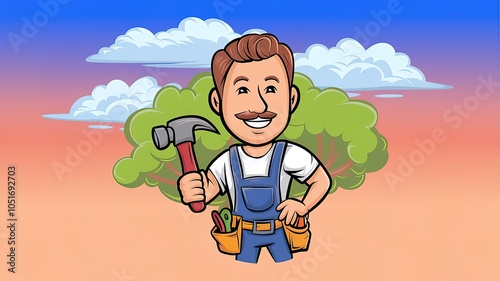 man with hammer