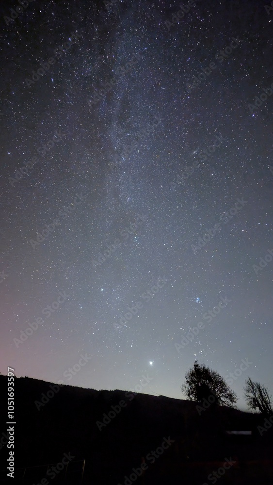 Milky way night scene, universe background, astronomy wallpaper, stars in the sky