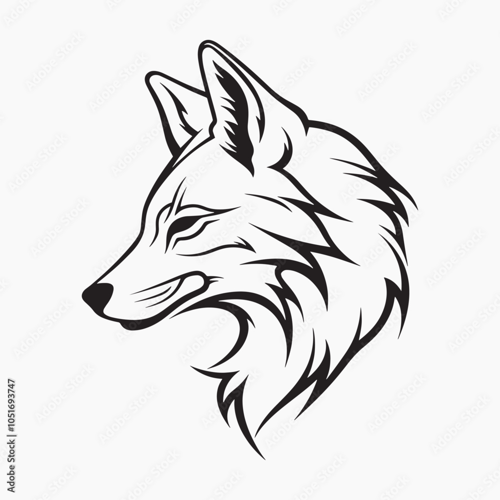 Obraz premium Stylized wolf head illustration