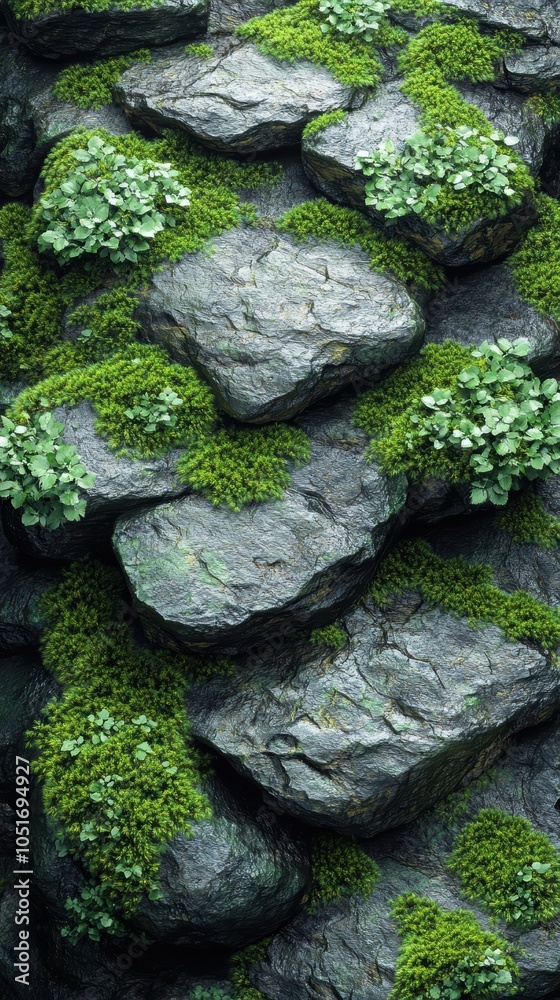 Moss-Covered Rocks in a Cool Damp Forest, intricate textures, vibrant greens, serene atmosphere, nature's hidden beauty, tranquil environment Moss-Covered Rocks in a Cool Damp Forest, intricate textures, vibrant greens, serene atmosphere, nature's hidden beauty, tranquil environment