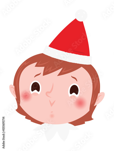 Christmas emoji - holding back laughter elf girl.