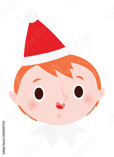 Christmas emoji - smiling elf boy.