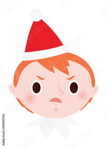 Christmas emoji - pouting elf boy.