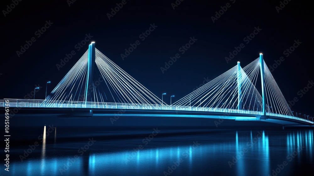Obraz premium Illuminated Bridge at Night