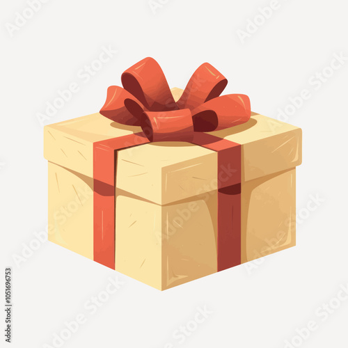Gift box with red ribbon