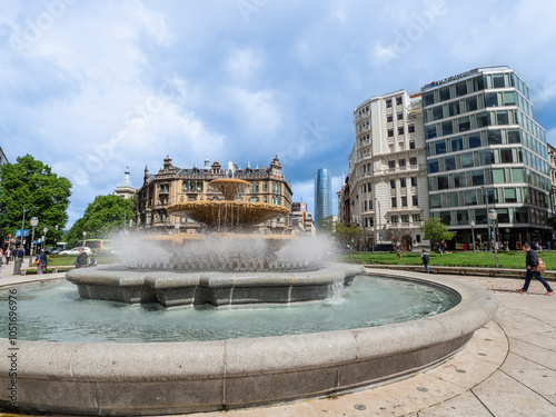 Plaza Moyua (Elliptical Square), Bilbao, Basque Country, Spain, Europe photo