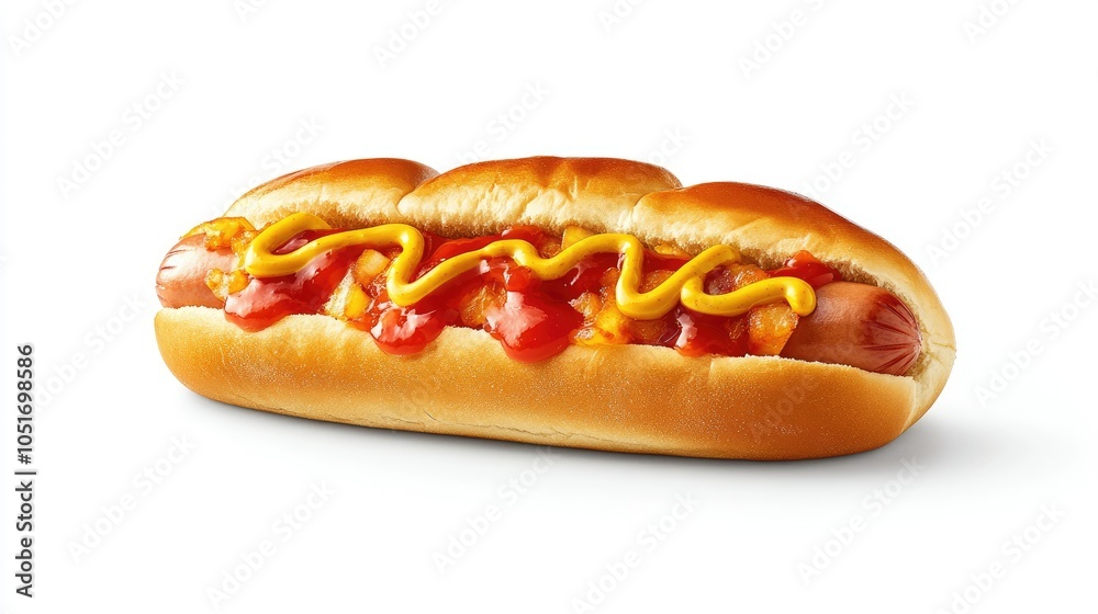 Classic Hot Dog in Soft Bun with Toppings Classic Hot Dog in Soft Bun with Toppings