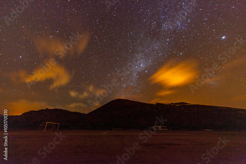 Green Sea Turtle (Chelonia mydas) nesting site at night on Long Beach on Ascension Island, Tropical Atlantic Ocean, South Atlantic Ocean photo