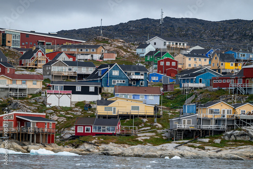 Overlook over Ilulissat, Western Greenland, Denmark, Polar Regions photo