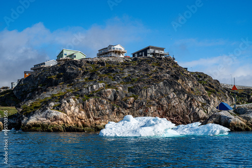 Overlook over Ilulissat, Western Greenland, Denmark, Polar Regions photo