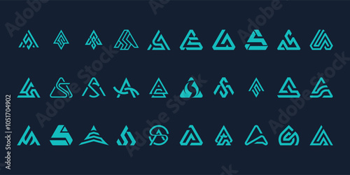 Set of collection initial letter AS SA business, fashion, sport, technology, digital, logo design inspiration. 
