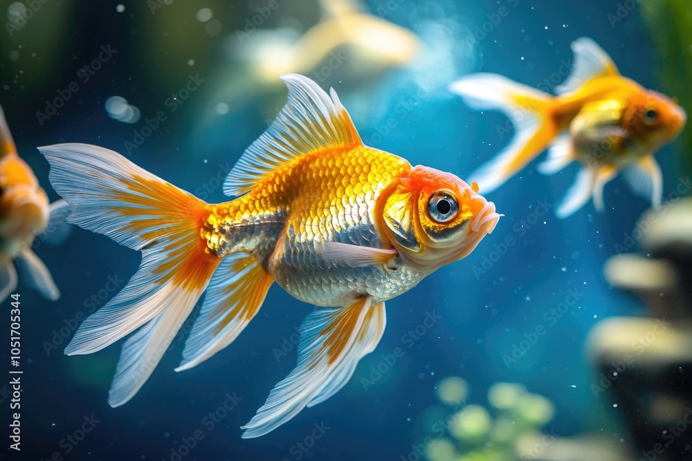 Goldfish in aquarium Goldfish in aquarium