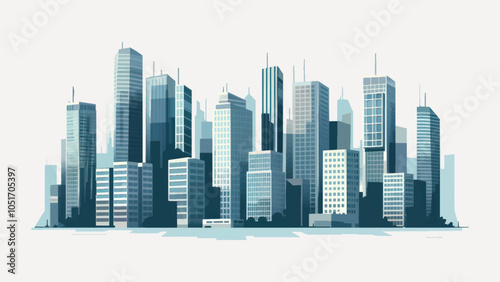 Modern urban skyline illustration