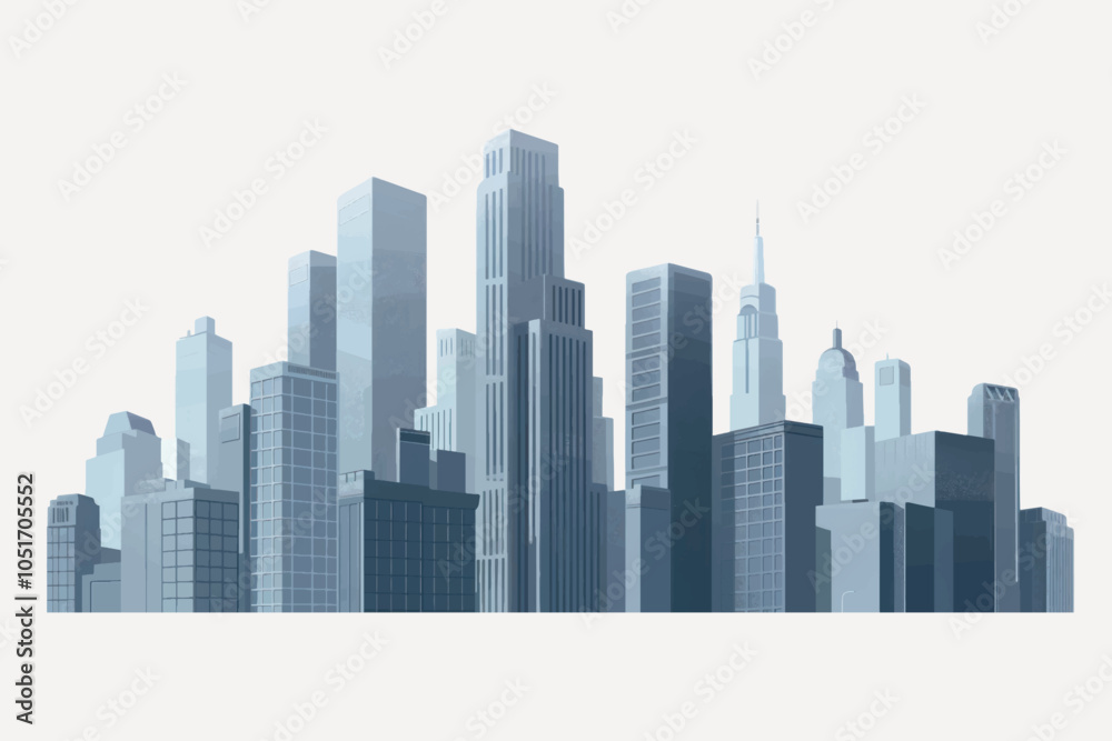 Fototapeta premium Modern urban skyline illustration