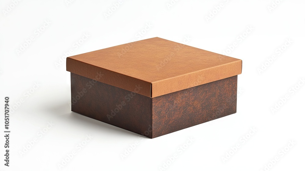 Cardboard Box with Brown Lid and Textured Base Cardboard Box with Brown Lid and Textured Base