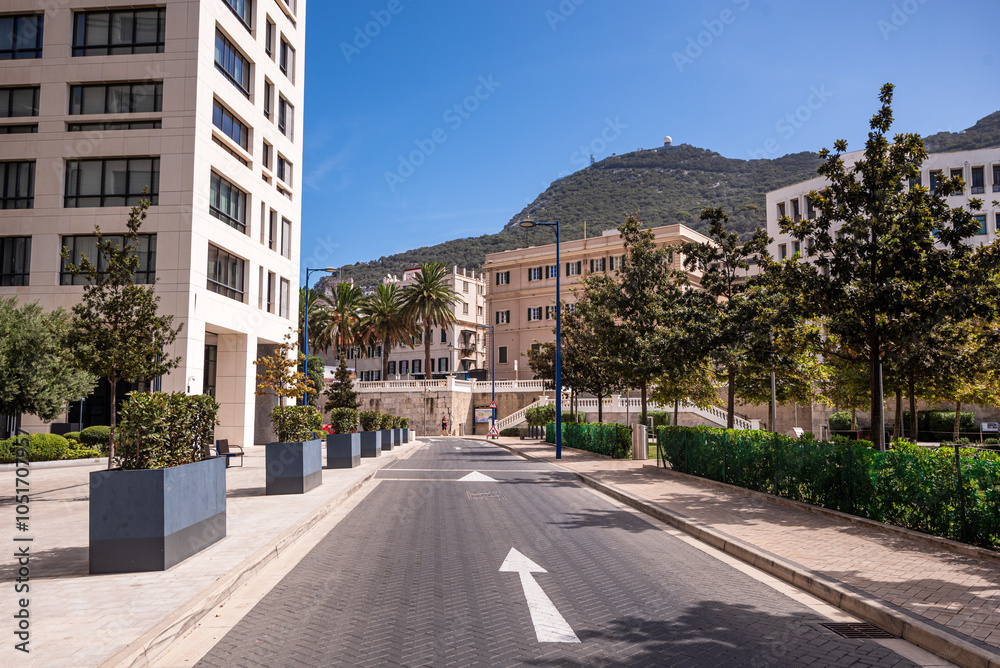 Centre of Gibraltar at the south of Iberian peninsula, Gibraltar, Europe Centre of Gibraltar at the south of Iberian peninsula, Gibraltar, Europe