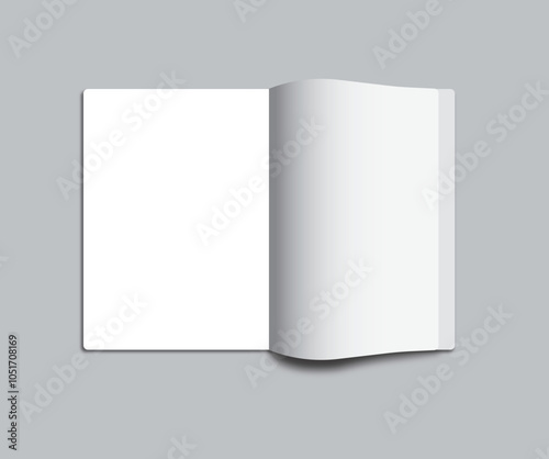 A mock-up illustration showing the inner pages of square book, leaflet, catalogs, note, brochure, flyer, booklet, etc. spread out front.