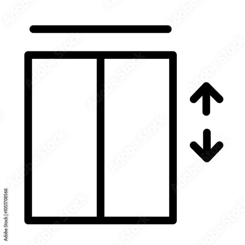 Lift outline icon. Elevator vector icon. Editable stroke.