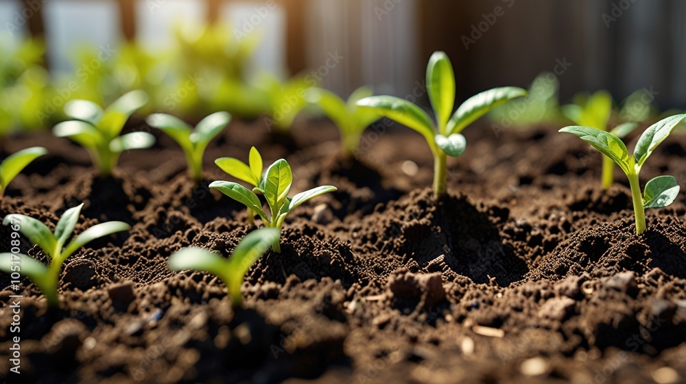 Concept of plants growing in the garden, eco concept Concept of plants growing in the garden, eco concept