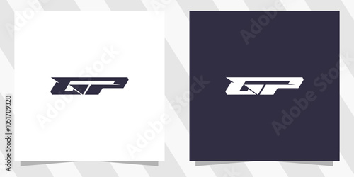 letter gp pg logo design vector