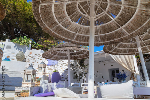 Kastro outdoor cafe bar and restaurant, Kastro, Sifnos Island, Cyclades, Greek Islands, Greece, Europe photo