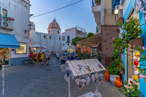 View of Chiesa di San Gaetano church in Piazza Medaglia d'Oro, Forio, Island of Ischia, Campania, Italy, Europe photo