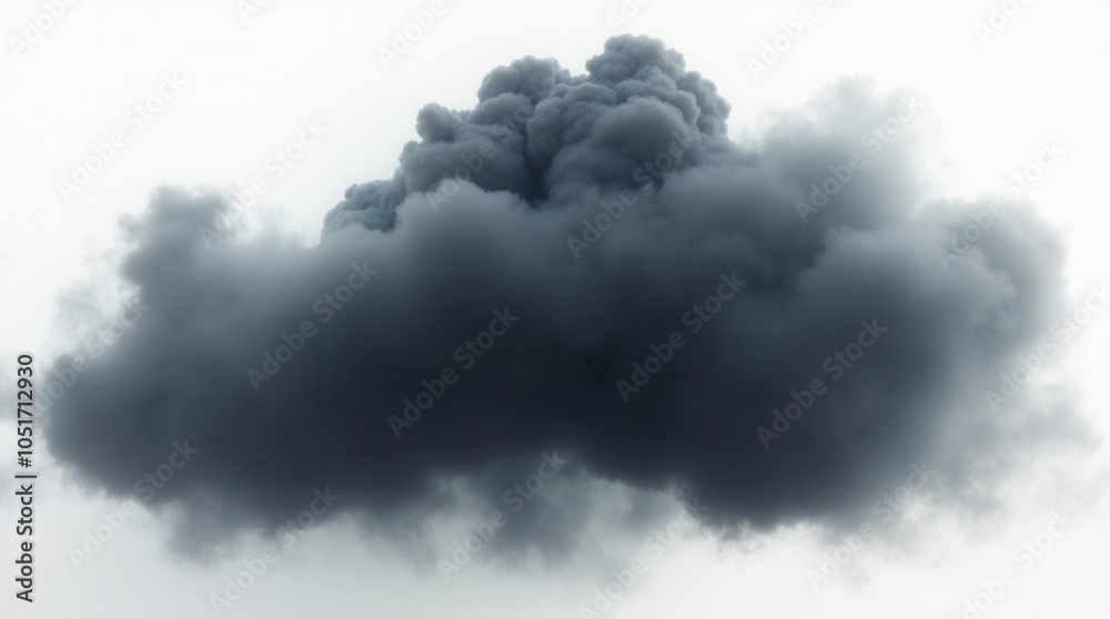 Black Storm Clouds with Smoke Isolated on White Background Dramatic Weather Concept Black Storm Clouds with Smoke Isolated on White Background Dramatic Weather Concept