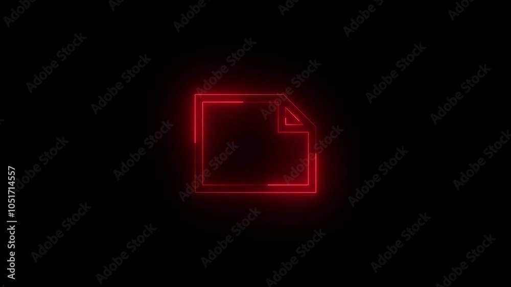 Neon landscape orientation icon glowing black background animation Neon landscape orientation icon glowing black background animation