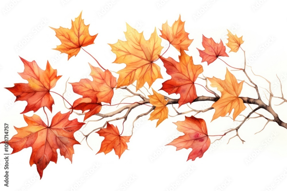 Fototapeta premium Illustration of autumn leaves plant maple leaf.