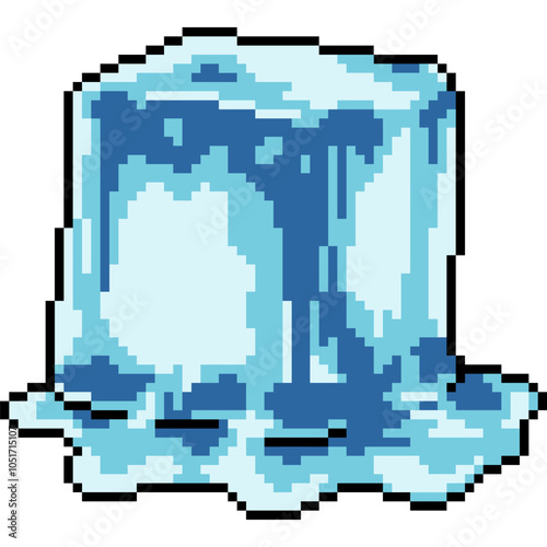 pixel art of ice cube melt