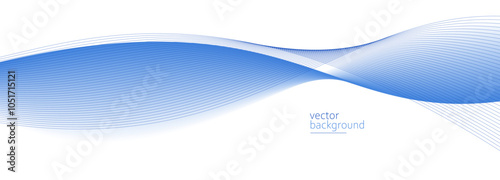 Smooth flow of wavy shape with gradient vector abstract background, light blue design curve line energy motion, relaxing music sound or technology.