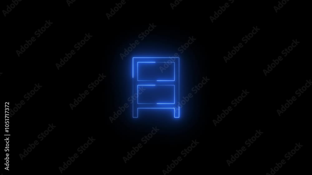 Neon language jpn icon glowing black background animation Neon language jpn icon glowing black background animation