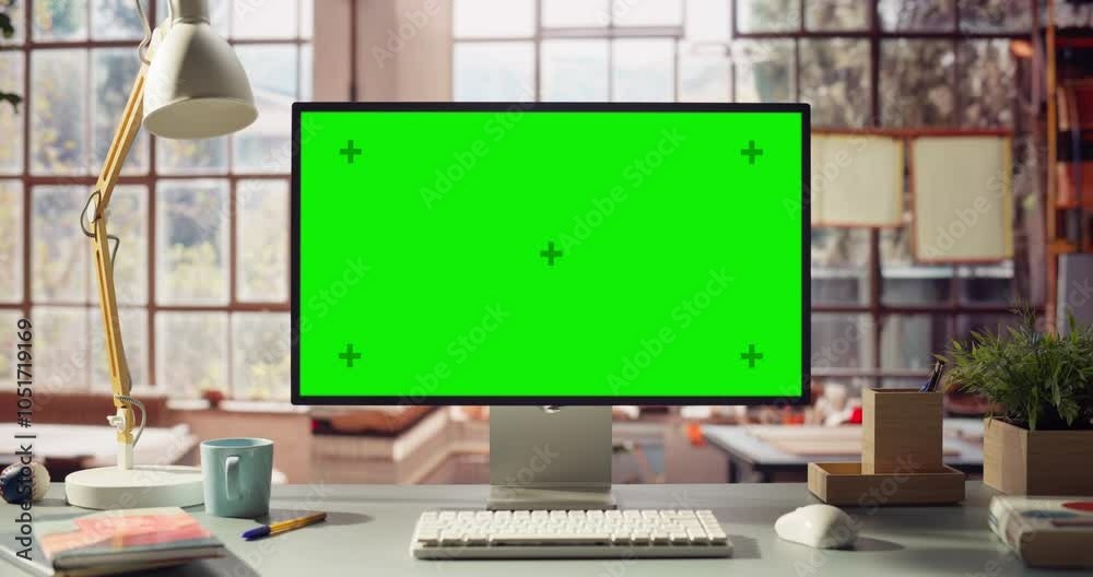 Screen Computer Monitor standing on the desk in Bright Creative ...