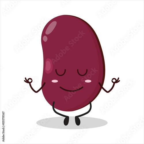 cute yoga expression of red bean character