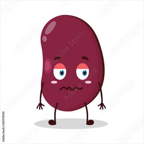 cute nope expression of red bean character
